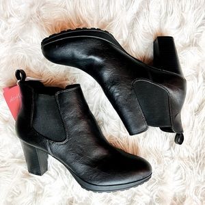 DexFlex by Payless 5” Heel Vegan Leather Booties
